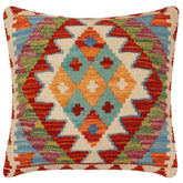handmade Traditional Pillow Rust Beige Hand-Woven SQUARE 100% WOOL  Hand woven turkish pillow  PILLOW